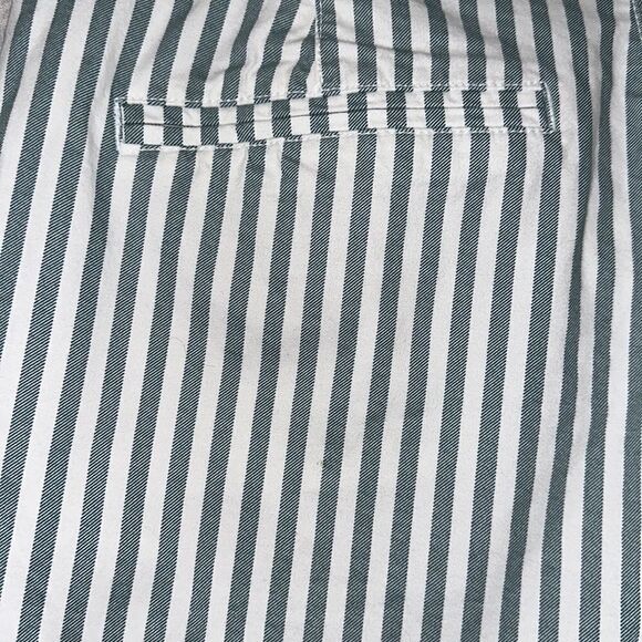 ON 12 Teal White Vertical Stripes 6.5” Mid Rise Everyday Cotton Shorts - Picture 11 of 12